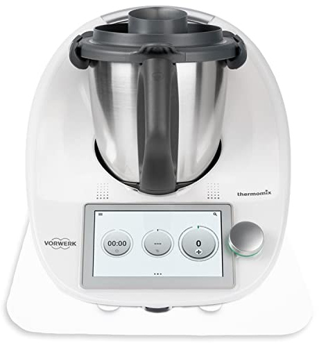 Gleitbrett aus Acryl | transparent | 33x28cm für Thermomix TM5 TM6 TM31 und vielen weiteren Küchengeräten | mit hochwertigen Teflongleitern für müheloses Verschieben | Made in Germany