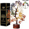 AstraVeda 7 Chakra Tree of Life – Crystal Feng Shui Tree with 300 Beads – Spiritual Décor for Positive Energy & Meditation – Healing Crystals & Stones Gift
