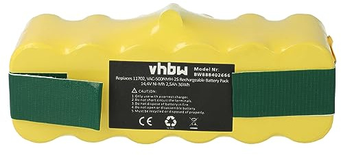 vhbw Batterie Compatible avec iRobot Roomba 555, 560, 562, 570, 563, 540, 550, 565, 564, 551, 561, 572 Robot électroménager (2500mAh, 14,4V, NiMH)