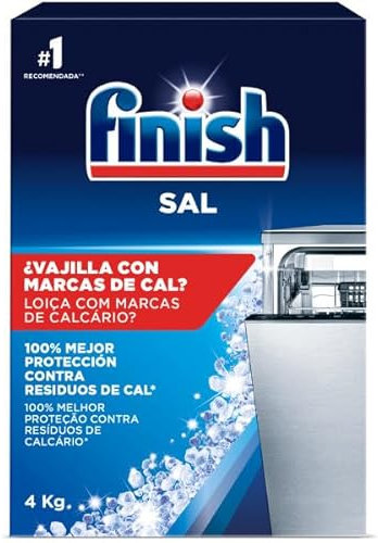Finish Sal para Lavavajillas, Función Antical, Mayor Rendimiento del Lavaplatos, 4Kg