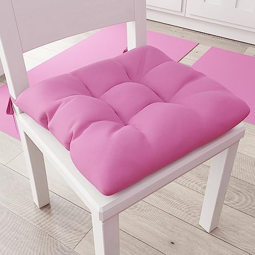 PETTI Artigiani Italiani – Coussins de Chaise de Cuisine, Lot de 6 galettes de Chaise, Housses de Chaise en Coton avec Attaches, Fuchsia, 100% Fabriqué en Italie