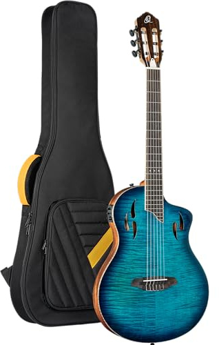 Ortega RTPDLX-FMA Flamed Maple Blue Tour Player - 4/4 Konzertgitarre