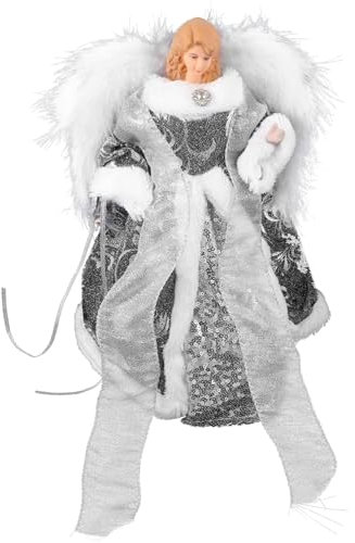 Abaodam Weihnachtsbaumspitze Engel Figur Mit Flügeln Dekorative Weihnachtsbaumspitze Für Festliche Anlässe Geeignet Für Weihnachtsbaumdekoration Und Desktop-Dekoration