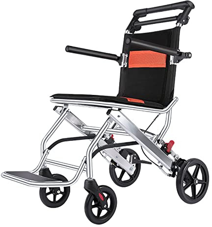 Bracciolo ribaltabile a 280° per sedia a rotelle, leggero, pieghevole, portatile, con sistema frenante e borsa per il trasporto, ideale per viaggi in aereo, pedale in alluminio