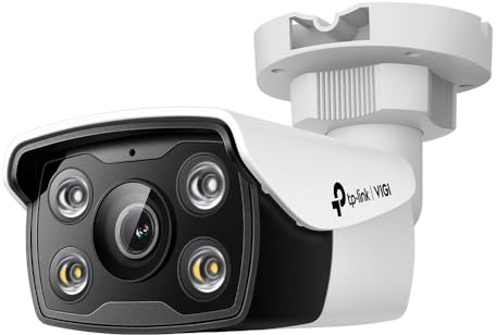 TP-Link VIGI 5MP Bullet Network Smart Outdoor Überwachungskamera, Vollfarbe, KI-Erkennung, H.265+, 120dB WDR, IP67, Zwei-Wege-Audio, Fernbedienung, Onboard-Speicher-SD-Kartensteckplatz (VIGI C350 (6