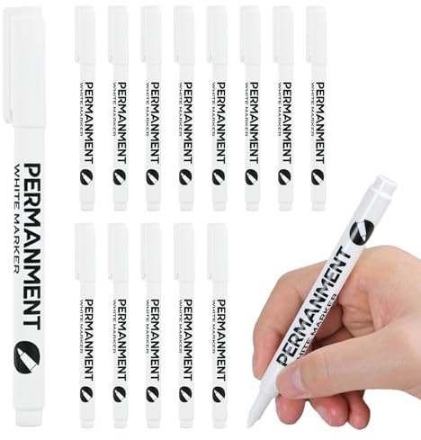 Sugeru 15pcs Stifte-Weißer-1mm Acrylstifte fein,Acrylmarker feine Rundspitze 1mm,Wasserbasiert Lackstift Weiß,Lichtecht und Wasserfest,für Stein,Keramik,Glas,Holz,Leinwand,nahezu alle Untergründe