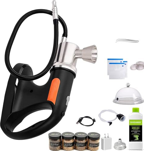 LPENGJ Pistolet à fumée Portable, fumoir à Froid Professionnel + Fonction aspirateur – Pistolet à Fumer USB pour fumoir Alimentaire – Copeaux de Bois Inclus pour Les Chefs et Les mixologues