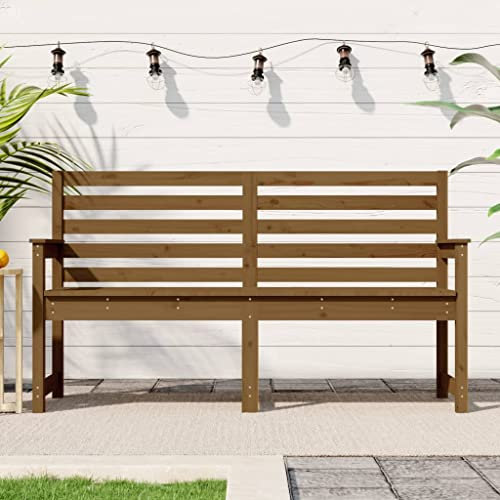 Tidyard Gartenbank Holzbank Sitzbank Gartenbankpark für 2-3 Sitzer,Balkonbank Parkbank Flurbank Terrassenbank für Terrasse,Balkon,Garten Honigbraun 159,5x48x91,5 cm Massivholz Kiefer
