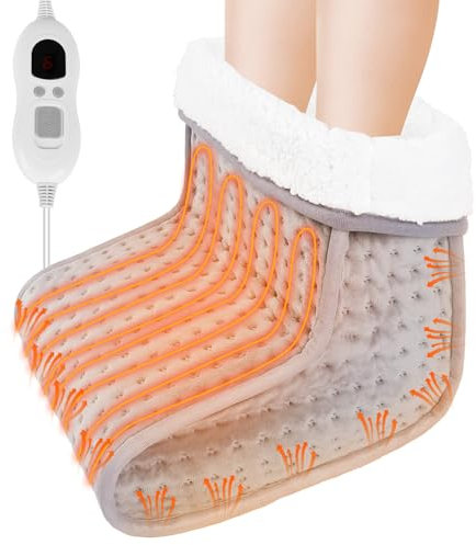 XINSONYUELL Foot Warmers for Men Women, Electric Foot Heater for Men Women, Heating Pad for Foot with 6 Heating Levels 5 Timer Settings