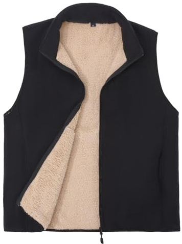 SUKUTU Gilet da uomo Scaldacorpo invernale in pile per uomo Gilet caldo da esterno con tasche Softshell termico senza maniche
