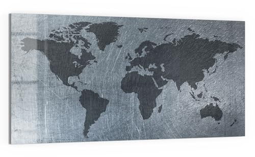 DEQORI Glas-Magnettafel | 100x50 cm cm groß | Motiv Geschmiedete Welt | Memo-Board aus Glas | Magnetboard inkl. Magnete, Stift & Tuch für Küche & Büro | Tafel magnetisch & beschreibbar