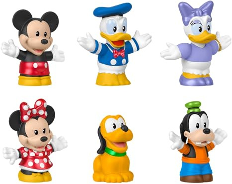 Fisher-Price Little People Disney Juguete para niños pequeños Mickey Mouse y Sus Amigos, Conjunto 6 Figuras para niños y niñas en Edad Preescolar, a Partir de 18meses, JHD08