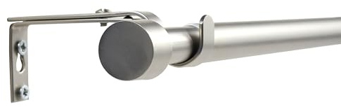 Deco-Raum Gardinenstange Edelstahl-optik 70–120 cm – Ausziehbare Vorhangstange 19 mm Ø, Wandmontage für Wohnzimmer & Schlafzimmer