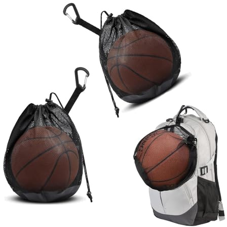 Changyeah Ballsäck, 2 stycken basketväska, nätväska, ryggsäck bärbart bollnät, basketväska, nätväska, fotboll volleybolltillbehör, baskettillbehör för fotboll tennis vuxna