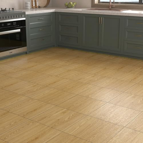 Yenhome 3 Pièces Dalle Autocollant Sol PVC Adhésif Vinyle Bois Revetement Marron 30x30cm Dalle de Sol Autocollante en PVC Bois pour Balcon Salon Chambre à Coucher Imperméable Résistant à l'Usure