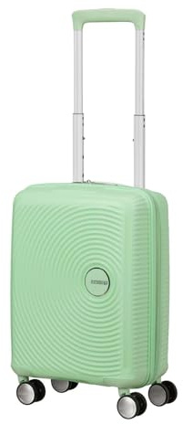 American Tourister Soundbox Mini, Kinderkoffer 47x32x21cm, 22L, Hartschalen-Handgepäcktrolley, geeignet für die meisten Fluggesellschaften inkl. EasyJet -Leichtgewicht mit 4 Rollen, Grün(Pastel Green)