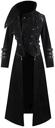 MOYGOR Steampunk Kostüm Herren Mantel, Gothic Jacke Mittelalter Kleidung Frack Gehrock Costume Halloween Karneval XXXL