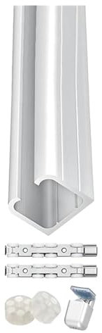 2 4 5 6 8 FT 10 11 12 Feet Sliding Barn Wood Door Hardware Closet Track Kit Single, Pocket Door Track Rollers & Ceiling Mount Box Rail, Balcony Partition Up Track(White,10ft/3m)