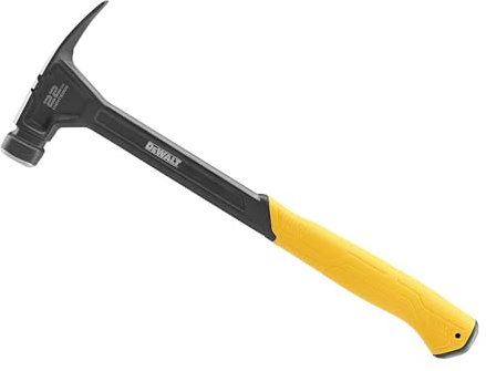 Dewalt Rip Claw Hammer mit glatter Schlagfläche, 624 g, einteilige Stahlkonstruktion und dicker, wärmebehandelter Stahlschaft für eine lange Lebensdauer auf der Baustelle.