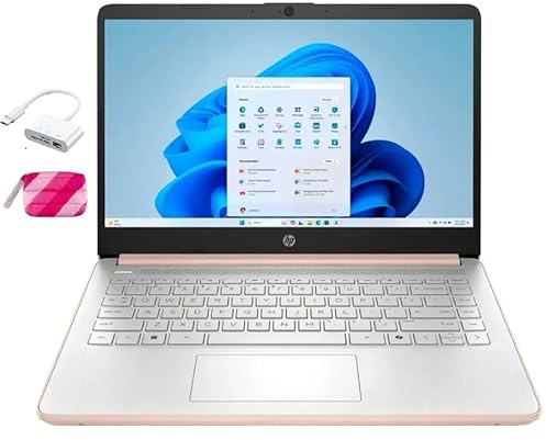 HP Laptop para estudiantes 2025, procesador Intel N150 (hasta 3.6 GHz), pantalla LED de 14 pulgadas, 8G RAM, 256 GB de almacenamiento (128 GB UFS + 128 GB MSD), Office 365 de un año, Windows 11 Home