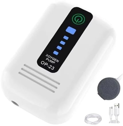 Silenciosa Bomba De Aire Portátil Potente - Silencioso para Acuarios Y Pesca | Bomba De Aire Potente Portátil USB | Sistema De Oxigenación Mejorado para Acuario Hidroponía Silencioso
