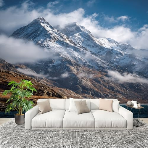 Mural de Interior Fotomurales 200x140 cm Lago de MontañA Nevado Hd Tejido No Tejido Fotomurales Papel Pintado Paisaje Natural Pared Panorámico para Dormitorio Salón TV Pared Murales Póster