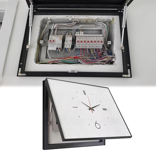 Vibeo Cache Compteur Electrique Cache Décoratif pour Tableau Électrique avec Horloge, Cache pour Boîtier de Fusibles Mural Intérieur, Cache pour Compteur à Bascule Dissimulé(Style C,20x16in/50x40cm)