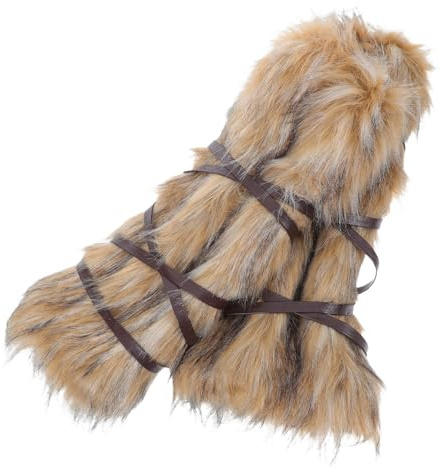 AKOOSY Wikinger-Beinwärmer Aus Kunstpelz Mit Bindebändern Stiefelüberzüge Für Erwachsene Cosplay Pelzgamaschen Für Mittelalter Kostümzubehör Larp Halloween Renaissance-Messe 1 Paar