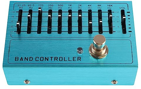 YDuupxe Chercheur de tonalité pour Contrôleur de Bande d'instruments, Préamplificateur électrique de Guitare, égaliseur à Pédale 10 EQ