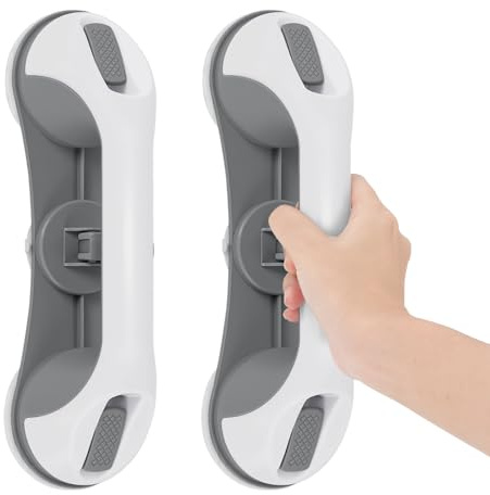 Eikuavons 2PC Haltegriffe für Senioren MAX 110 KG Haltegriff Dusche ohne Bohren 29CM Haltegriff mit Saugnapf Abnehmbare Duschgriff Badewannengriff für Bad Badewanne Dusche Sicherheitsgriffe