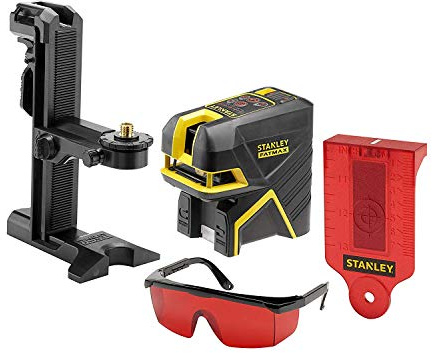 STANLEY FMHT1-77414 - Nivel laser de cruz + 2 puntos – Rojo. 20 metros (50 metros con detector) ±3mm/m