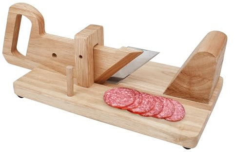 Todeco - Cortador de Salchichas, Guillotina de Cocina - Material principal: Hevea madera - Material de la hoja del cuchillo: Acero inoxidable