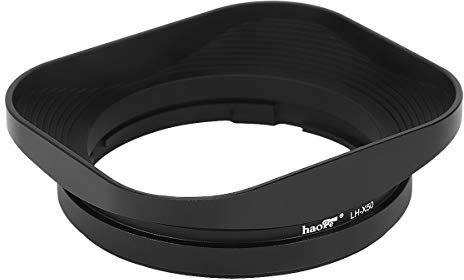 Haoge LH-X50 Bajonett-Gegenlichtblende aus Metall, quadratisch, für Fujifilm Fuji Fujinon XF 50 mm F2 R WR Objektiv auf X-Pro2 X-Pro1 X-T2 X-T1 X-T20 X-T10 X-E2S X-A5 X-A20 X-E3 X-H1