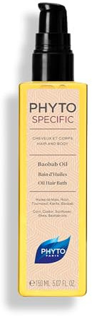 Phyto - Phytospecific - Baobab Oil Bain d'Huiles 150ml - Cheveux Texturés - Cheveux Nourris - Cheveux Fortifiés - Cheveux Hydratés - Elixir multi-usages - 5 Huiles Végétales - Sans rinçage