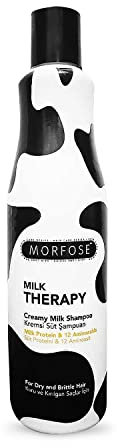 Morfose© | Milk Shampoo | Creamy Milk Therapy Shampoo | for hair and scalp | Parabene free | Suitable for all skin types | Pump | White | 500 ML