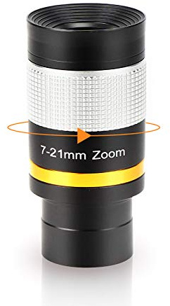 Oculaire zoom télescope, 3,2 cm, 7–21 mm, lentille optique multicouche en métal pour télescope astronomique