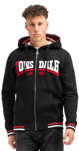 Lonsdale Herren Nateby Kapuzenpullover, Schwarz, 3XL EU