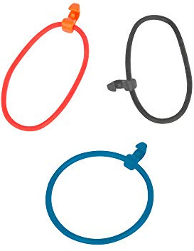 Tatonka Silikonbänder Silicone Band M 6 Stück (9 cm) - Bänder aus Silikon zum einfachen und sicheren Befestigung von Ausrüstung z. B. am Fahrrad - 6 teilig und mit Haken - mehrfahrbig