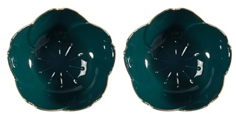 Luxshiny 2Pcs Porcelain Seasoning Dipping Bowls 2.76In Flower Shape Sauce Dish Plates for Condiments Kitchen BBQ Picnic Serving