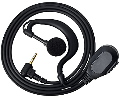 UAYESOK Funkgerät 2,5 mm Ohrhörer, G-Form Bodyguard Headset mit PTT-Mikrofon für 1-poliges Motorola Talkabout TLKR T92 H20 PMR446 T6 T7 T8 T9 T61 T62 T80 T81 T82 Cobra 2-Wege Walkie Talkie (1 Stück)