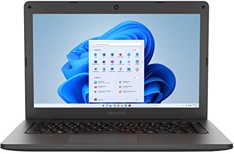 MEDION E14410 35,5 cm (14 Zoll) HD Education Notebook (Intel Core i3-1005G1, 128GB SSD, 4GB RAM, WLAN, Webcam, Win 10 Home im S Modus)