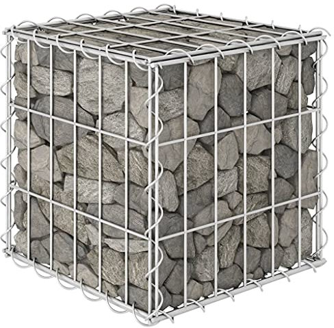 WIFESE Würfel Gabionen Hochbeet 30x30x30 cm Gabionenwand Steinkorb Gabione Gartenzaun Gabionenkorb Gabionen Zaun Gabionensäule Pflanzenwand Steingabionen Gabionenkörbe Stahldraht