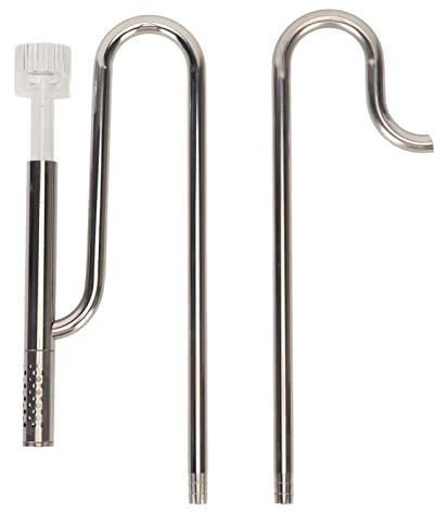 Metal Lily Pipe Inflow Outflow Pipe Set with Surface Skimmer, Adjustable Steel Stainless Inflow Outflow for Aquarium Planted Tank, Removes Surface Scum Pipe for Aquarium Filter (12mm Outlet with 12mm