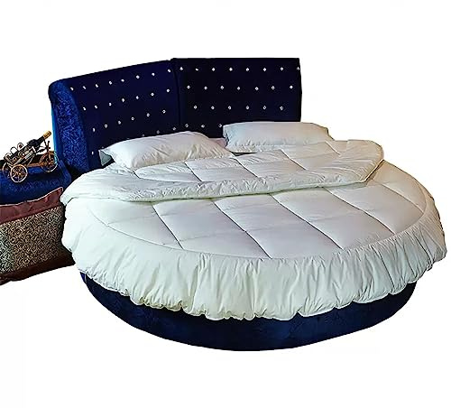 NURCIX Coperta Leggera in Piuma D'Oca Bianca, Inserto per piumone rinfrescante per L'Estate e Il Clima Caldo, Morbido Guscio di Cotone Silenzioso per Letto Rotondo,Diameter200cm(79inch)
