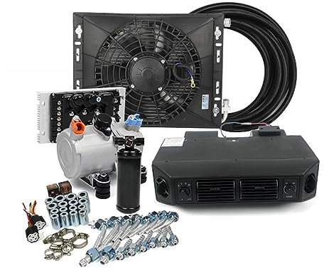Kit de ensamblaje de evaporador de compresor de Aire Acondicionado eléctrico automotriz de 12V 24V, Compatible con Aire Acondicionado de Tractor de camión de Caja automotriz (Color : 24V Cooling-Heat