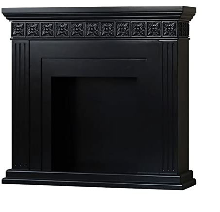 WAOCEO Kaminumrandung Schwarze Kaminsims-Zierleiste, gravierte Vintage-Kaminsimse, dekoratives Sideboard, Heim-Sideboard, Wohnzimmer-Flur-Sideboard Dekorative Kaminkonsole