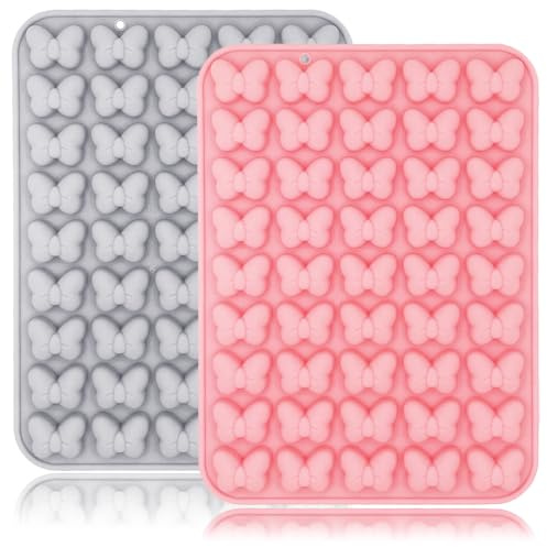 Lot de 2 moules en silicone en forme de nœud en forme de souris, 45 cavités, motif souris, papillon, cravate, moule à chocolat, outil de cuisson pour chocolat, bonbons, biscuits, pâtisserie, savon