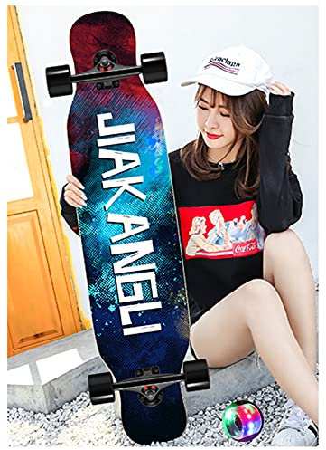 RajoNN 43,3/47,2 Zoll Longboard-Skateboard, 8-lagiges Ahorn-Komplett-Skateboard-Cruiser für Cruising, Carving, Free-Style und Downhill mit T-Tool, Kinder, Jungen, Mädchen, Jugendliche,