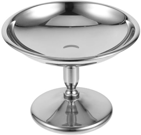 Ciieeo Stainless Steel Dessert Cup - Ice Cream Bowl Snack Holder for Fruits and Desserts 10Cm High Foot Design for Home Use