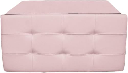 cecaro group POUFF POUF CONTENITORE ECOPELLE PANCA BAULE IMBOTTITO BOTTONI TRAPUNTATO VARI COLORI (ROSA)